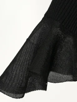 Ruffle Sleeve Thin Sweater