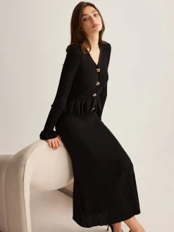 Ruffle Slim Sweater Dress