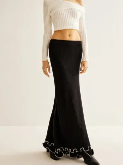 Ruffle Soft Sweater Skirt