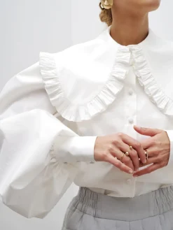 Ruffled Collar Long Sleeve Shirt