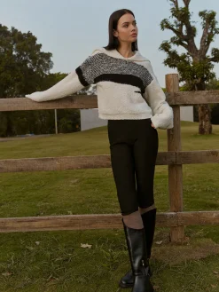 Sailor-Collar Color Block Short Sweater
