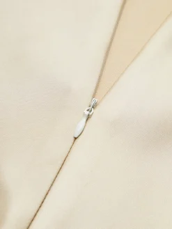 Satin Cutout Zipper Long Dress