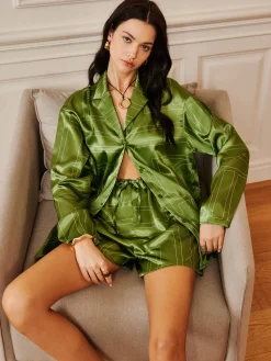Satin Drawstring Shorts Set