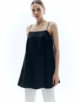 Satin Sleeveless Solid Loose Tank Top