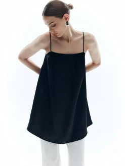 Satin Sleeveless Solid Loose Tank Top