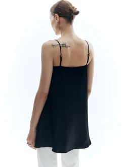 Satin Sleeveless Solid Loose Tank Top