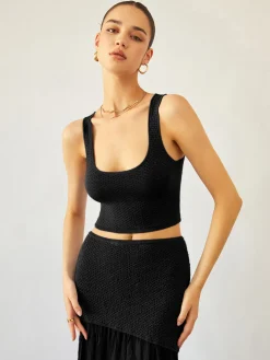 Sea Breeze Crop Knit Top
