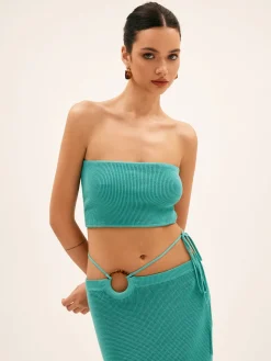 Seagrass Knotted Split Sweater Set