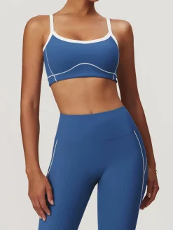 Seamless Contrast Binding Sports Bra