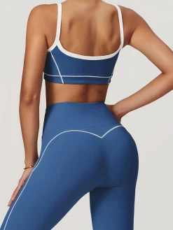 Seamless Contrast Binding Sports Bra