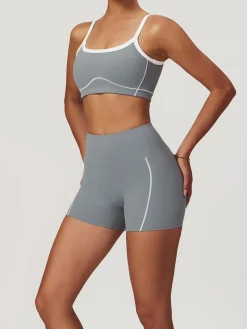 Seamless Contrast Binding Sports Bra