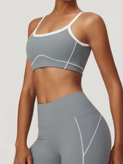 Seamless Contrast Binding Sports Bra