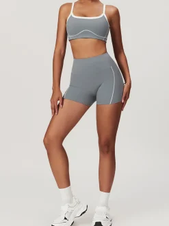 Seamless Contrast Binding Sports Bra