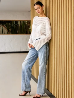 Semi-Sheer Long Sleeve Sweater