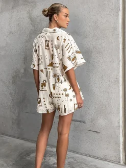 Semi-Sheer Loosen Print Jumpsuit
