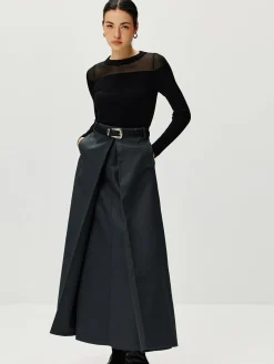 Semi-Sheer Panel Sweater