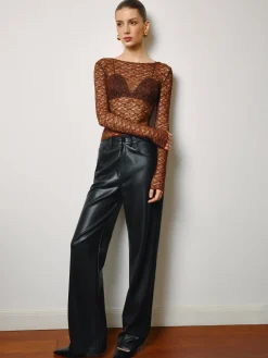 Semi-Sheer Skinny Lace Blouse