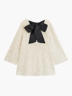 Sequins Velvet Bowknot Mini Dress
