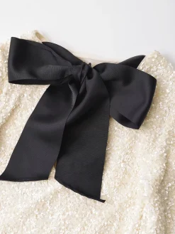 Sequins Velvet Bowknot Mini Dress