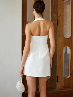 Sexy Halter Solid Dress