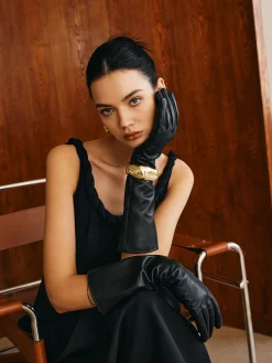 Sheepskin Fleece Lined Long Gloves