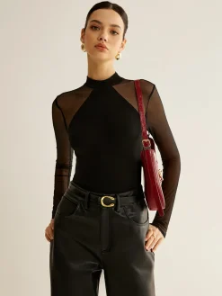 Sheer Long Sleeve Jersey Top