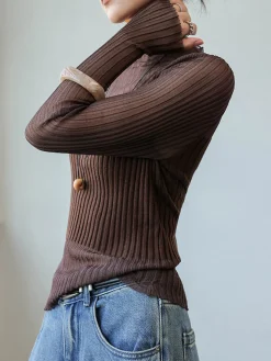 Sheer Panel Slim Sweater