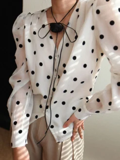 Sheer Polka Dot Blouse