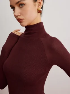 Sheer Sleeve Skinny Sweater