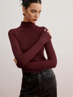 Sheer Sleeve Skinny Sweater