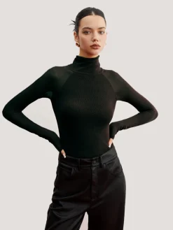 Sheer Sleeve Skinny Sweater