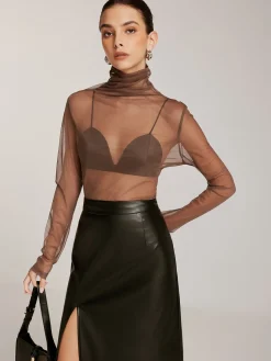 Sheer Stack Collar Bottoming Top