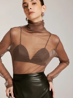 Sheer Stack Collar Bottoming Top