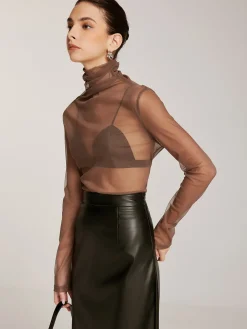 Sheer Stack Collar Bottoming Top