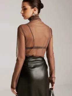Sheer Stack Collar Bottoming Top