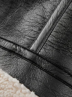 Sherpa Lined Shearling Leather Flight Jacket