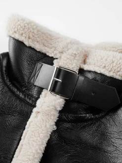 Sherpa Lined Shearling Leather Flight Jacket