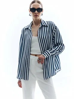 Shift Stripe Turndown Collar Shirt