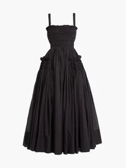 Shirred Pleated Cami Long Dress