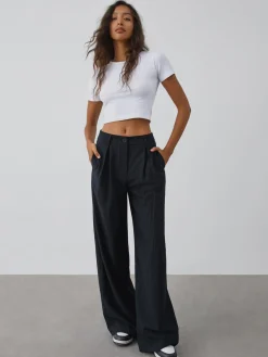 Shock Value Pinstripe Wide Leg Dress Pants