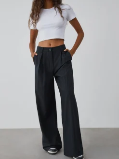 Shock Value Pinstripe Wide Leg Dress Pants