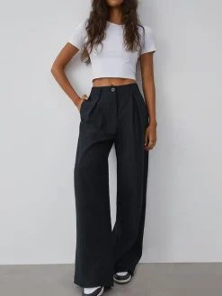 Shock Value Pinstripe Wide Leg Dress Pants
