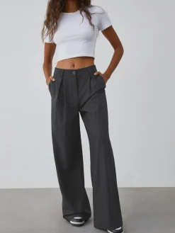 Shock Value Pinstripe Wide Leg Dress Pants