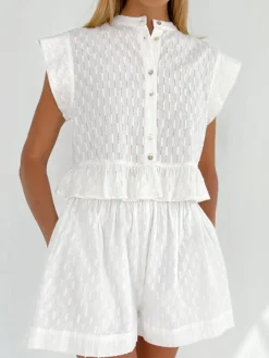 Short Sleeve Cotton Shorts Set