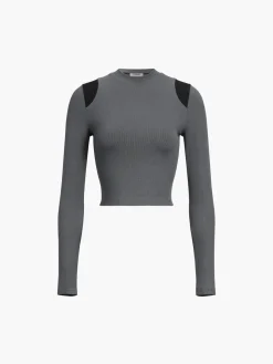 Shoulder Contrast Long Sleeve Shirt