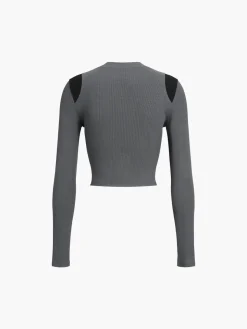 Shoulder Contrast Long Sleeve Shirt