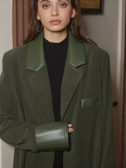 Shoulder Pads Corduroy Panel Blazer