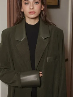 Shoulder Pads Corduroy Panel Blazer
