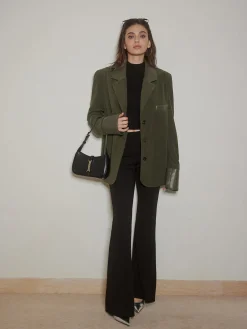 Shoulder Pads Corduroy Panel Blazer