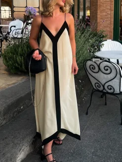 Sicily Old Money Aesthetics Slip Long Dress